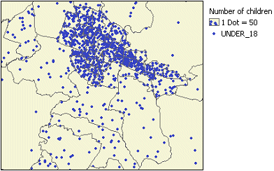 Dot density map of children