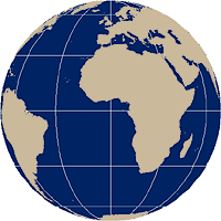Equatorial Orthographic map projection