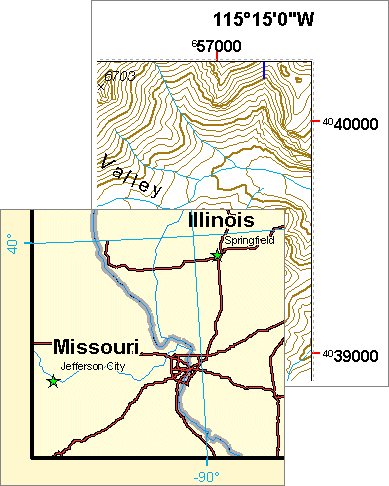 Albers Equal-Area Conic (Left), Universal Transverse Mercator (Right)