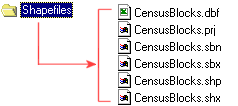 Windows Explorer view of a shapefile