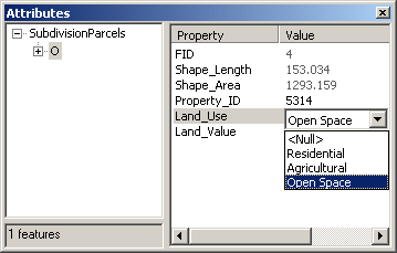 Attributes dialog showing valid values for a field named Land_Use