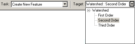 Subtype selected in the Target dropdown list on the Editor toolbar