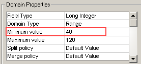 WellDepth domain minimum value